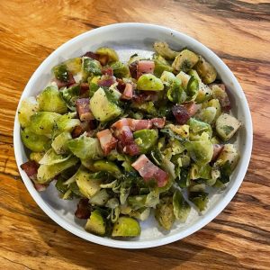 Skipper's Festive Sides - Brussels Sprouts and Pancetta